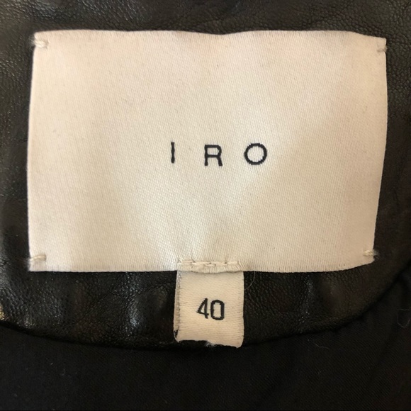 IRO ‘Imaei’ Black Asymmetrical Zipper Biker Moto Lamb Leather Jacket - Picture 11 of 12